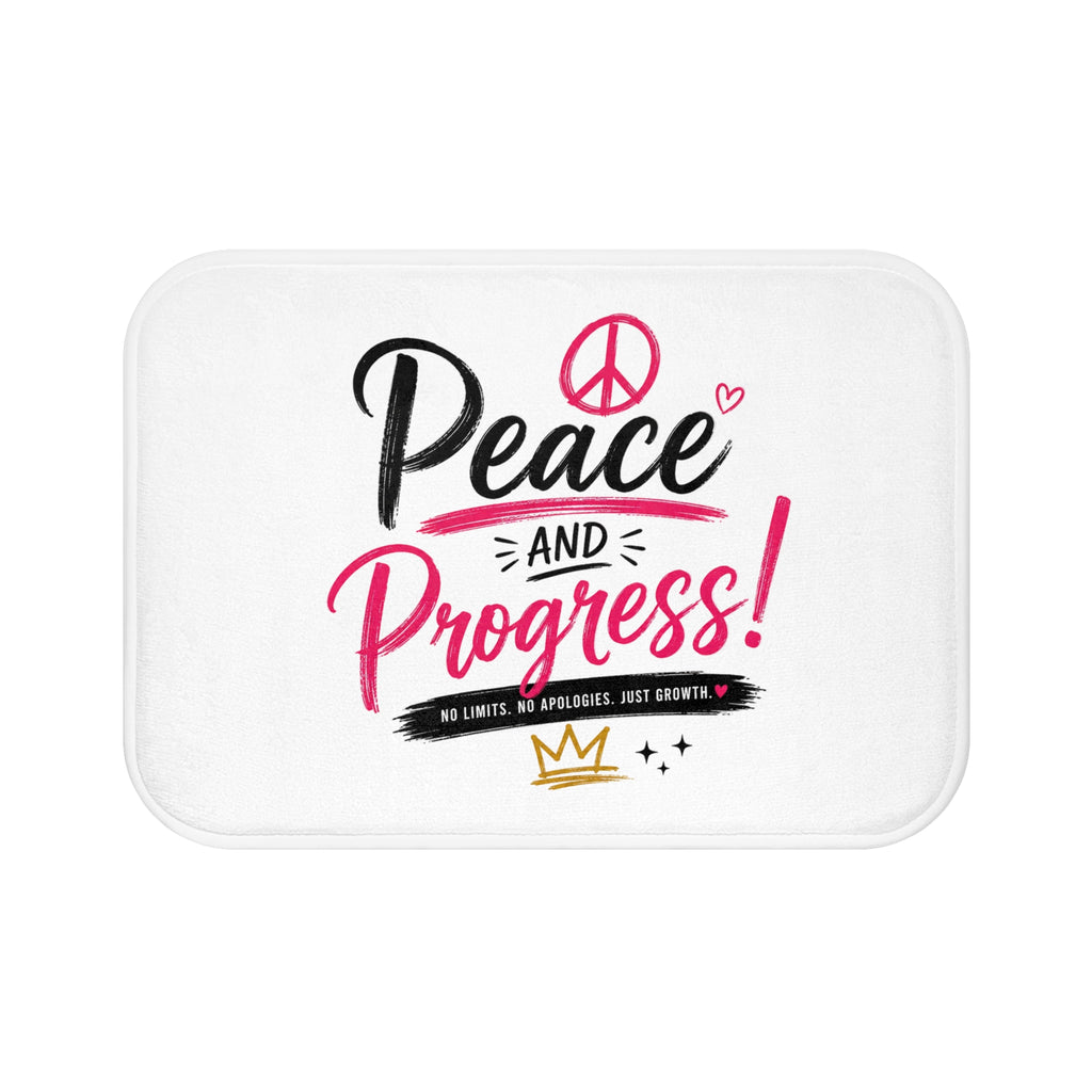 Peace and Progress Bath Mat — "Built on Faith, Fueled by Ambition" Inspirational Bathroom R (No image)ug
