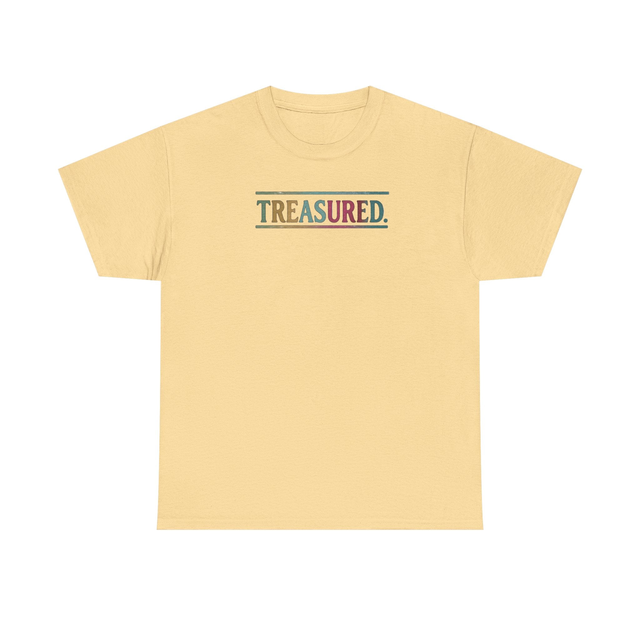 Treasured Rainbow Tee – Inspirational 'TREASURED' Graphic T-Shirt