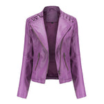 Women's Leather Jackets Women's Short Jackets Slim Thin Leather Jackets Ladies Motorcycle Suits thumbnail 10