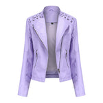 Women's Leather Jackets Women's Short Jackets Slim Thin Leather Jackets Ladies Motorcycle Suits thumbnail 9