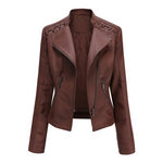 Women's Leather Jackets Women's Short Jackets Slim Thin Leather Jackets Ladies Motorcycle Suits thumbnail 12