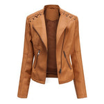 Women's Leather Jackets Women's Short Jackets Slim Thin Leather Jackets Ladies Motorcycle Suits thumbnail 14