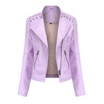 Women's Leather Jackets Women's Short Jackets Slim Thin Leather Jackets Ladies Motorcycle Suits thumbnail 21