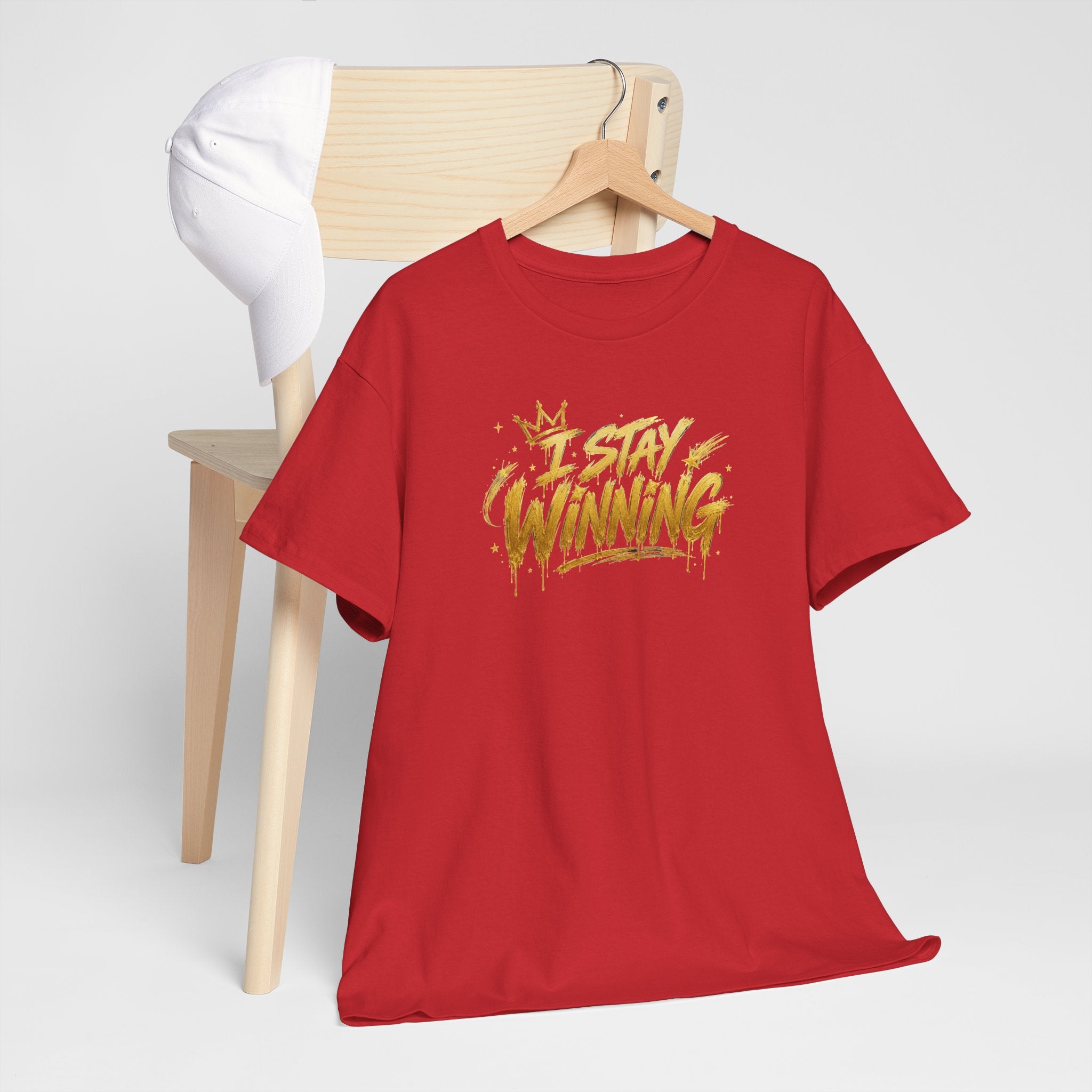 I Stay Winning T‑Shirt — Motivational Gold Script Tee