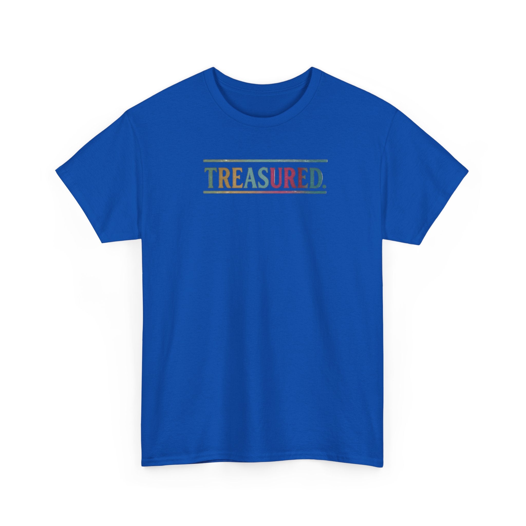 Treasured Rainbow Tee – Inspirational 'TREASURED' Graphic T-Shirt