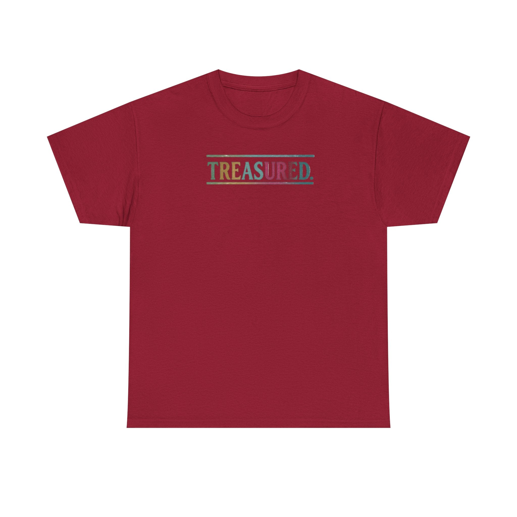 Treasured Rainbow Tee – Inspirational 'TREASURED' Graphic T-Shirt