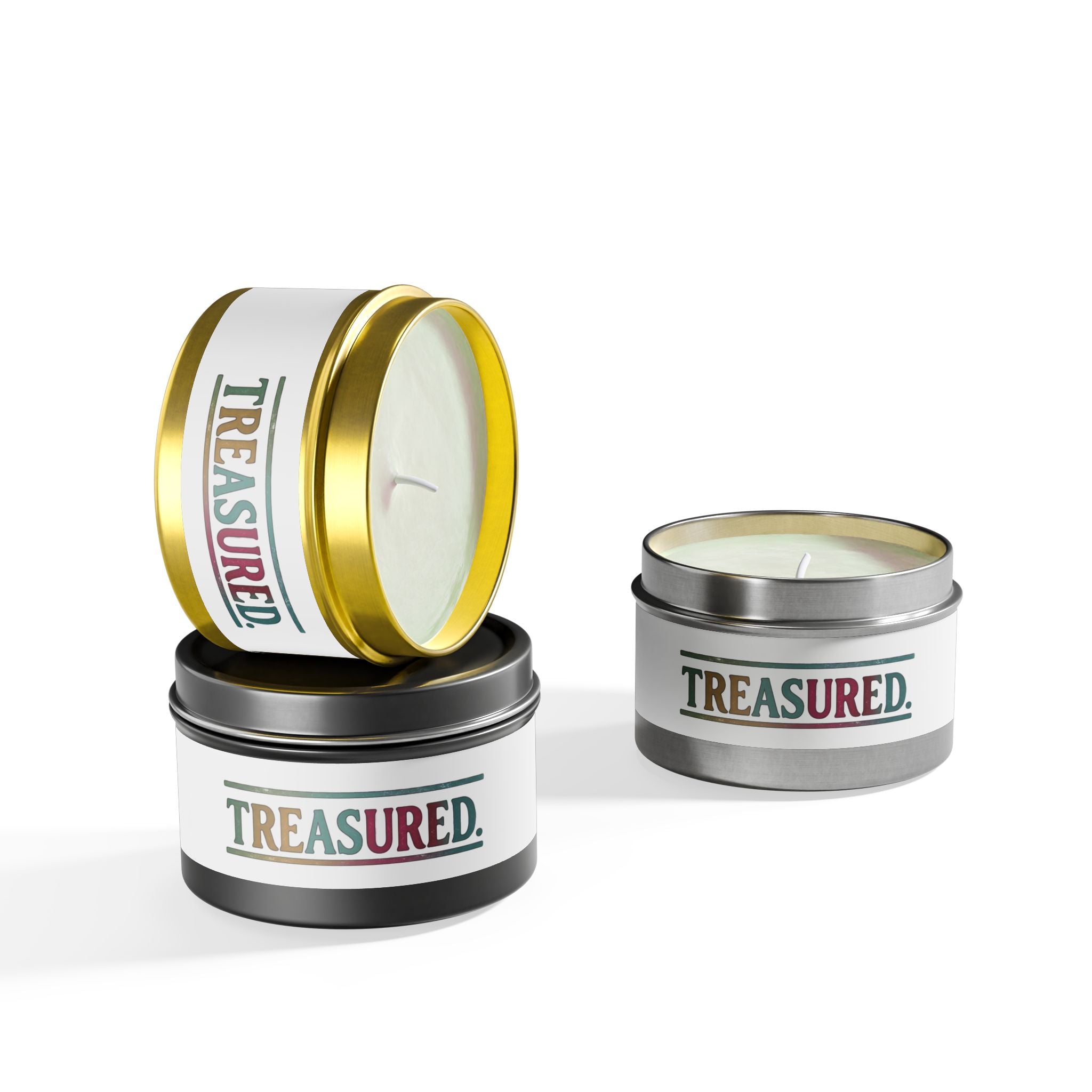 Treasured Tin Candle – Scented Travel Candle with Colorful Retro Label