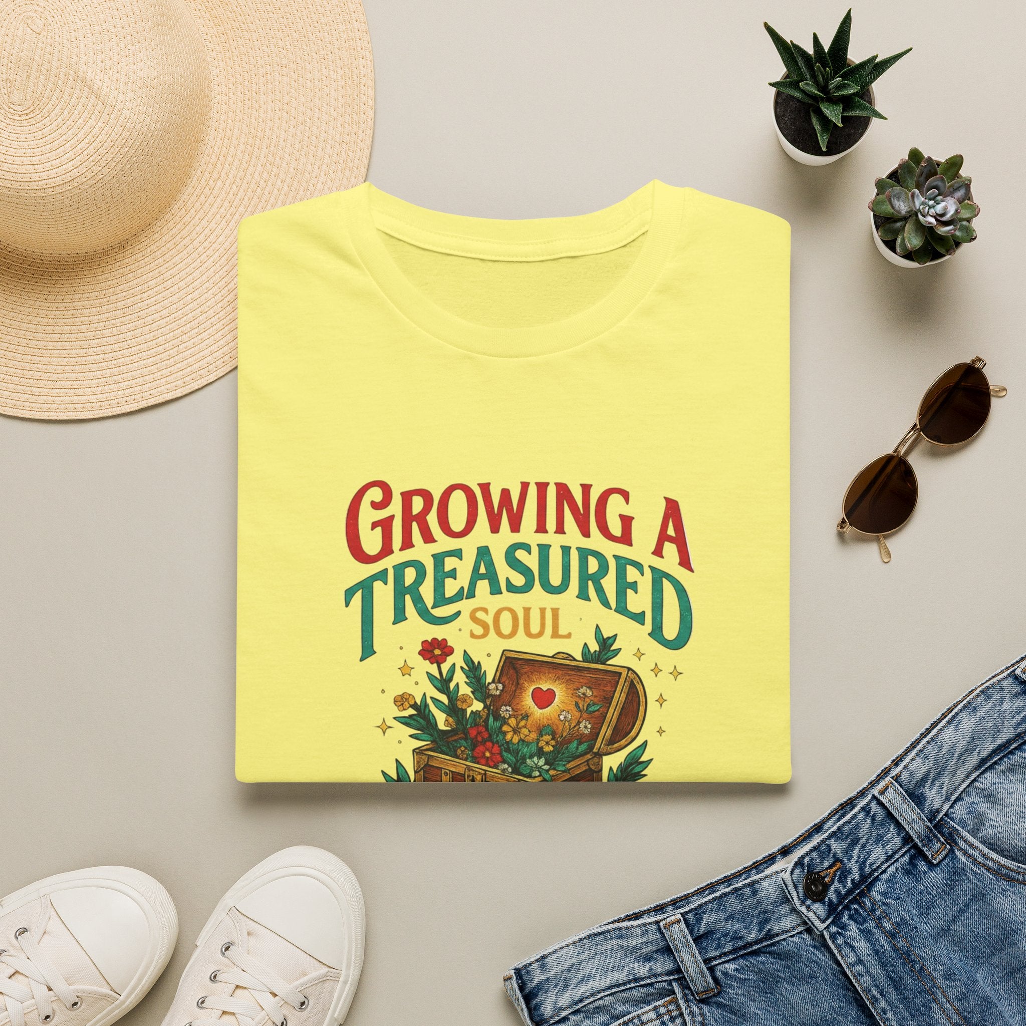 Growing a Treasured Soul T-Shirt — Inspirational Floral Treasure Chest Tee
