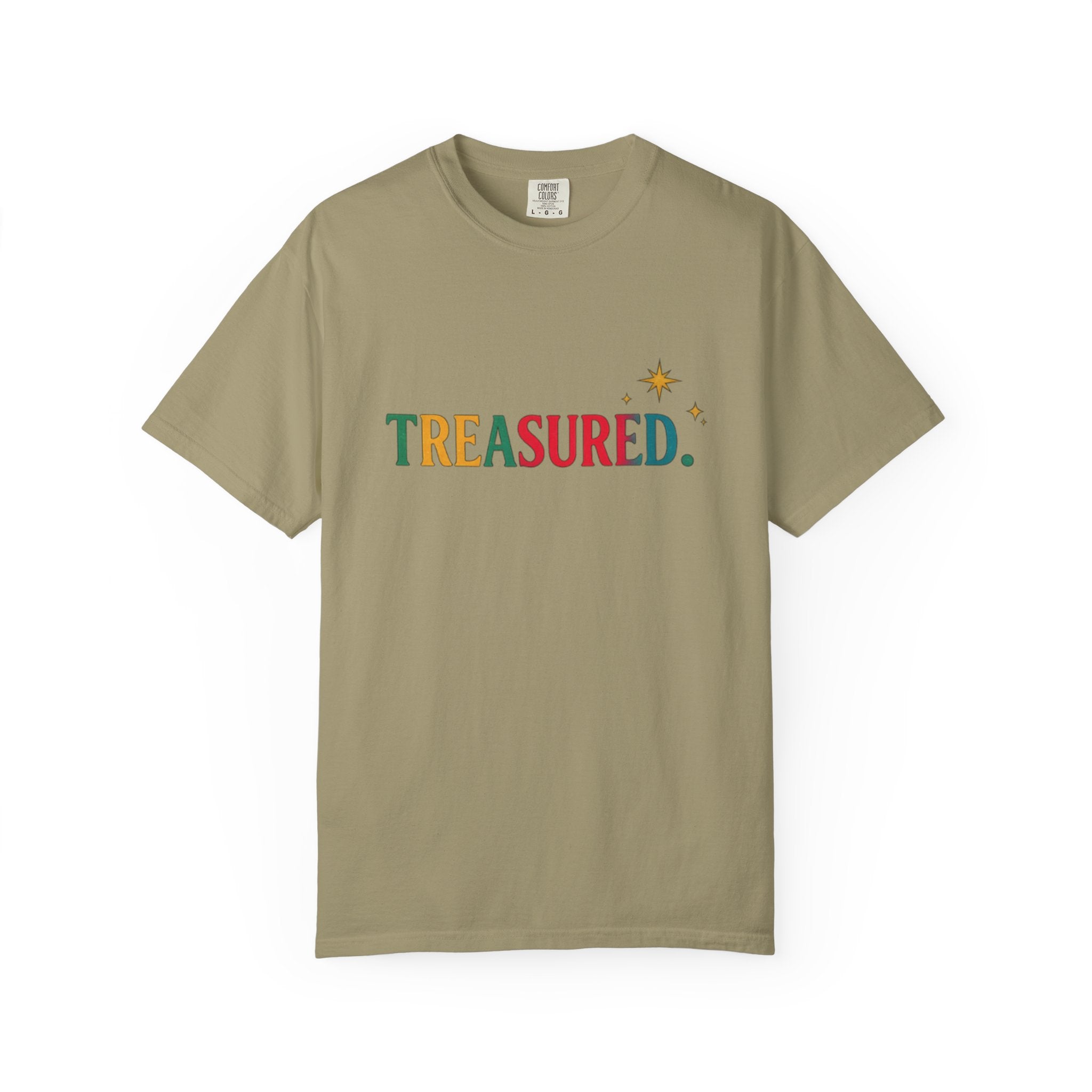 Treasured T-Shirt — Colorful Retro Text Graphic Tee