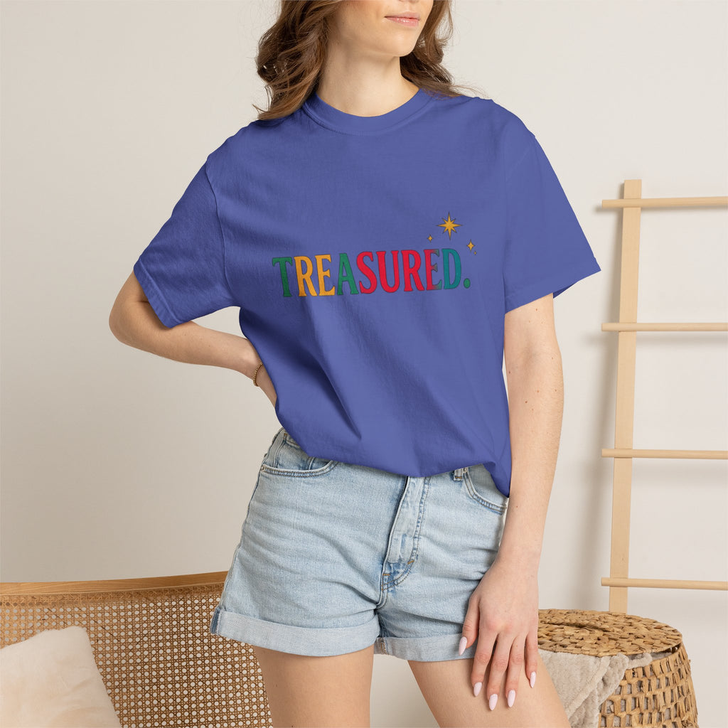 Treasured T-Shirt — Colorful Retro Text Graphic Tee