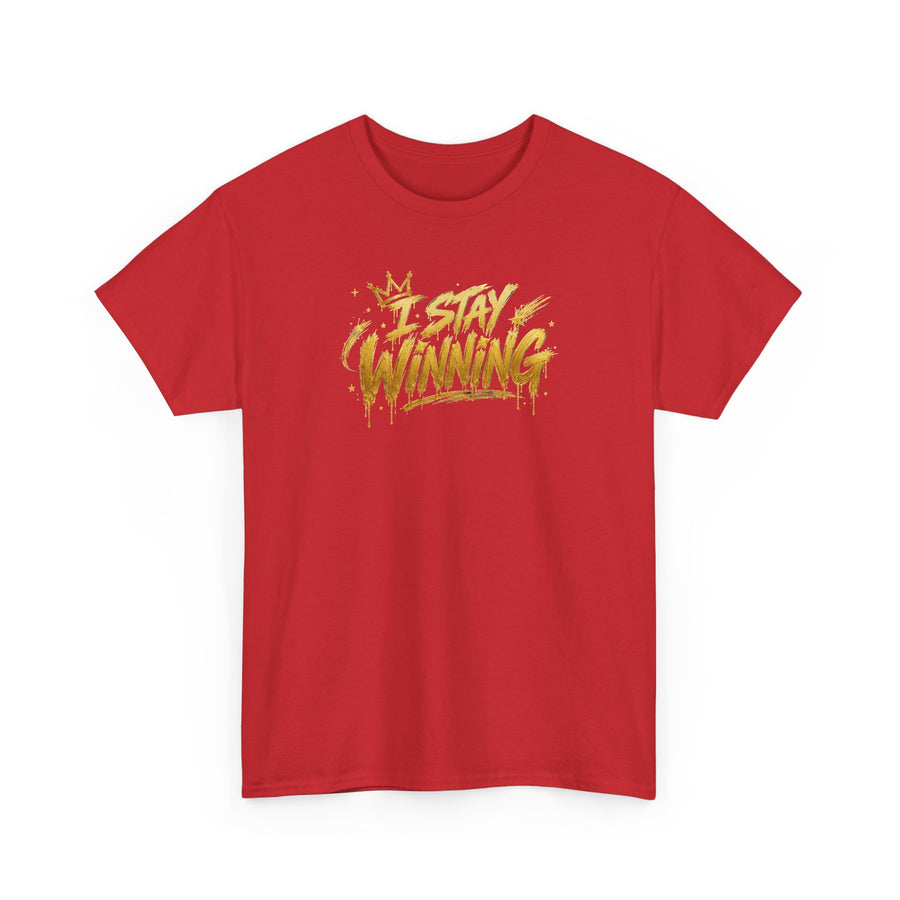 I Stay Winning T‑Shirt — Motivational Gold Script Tee