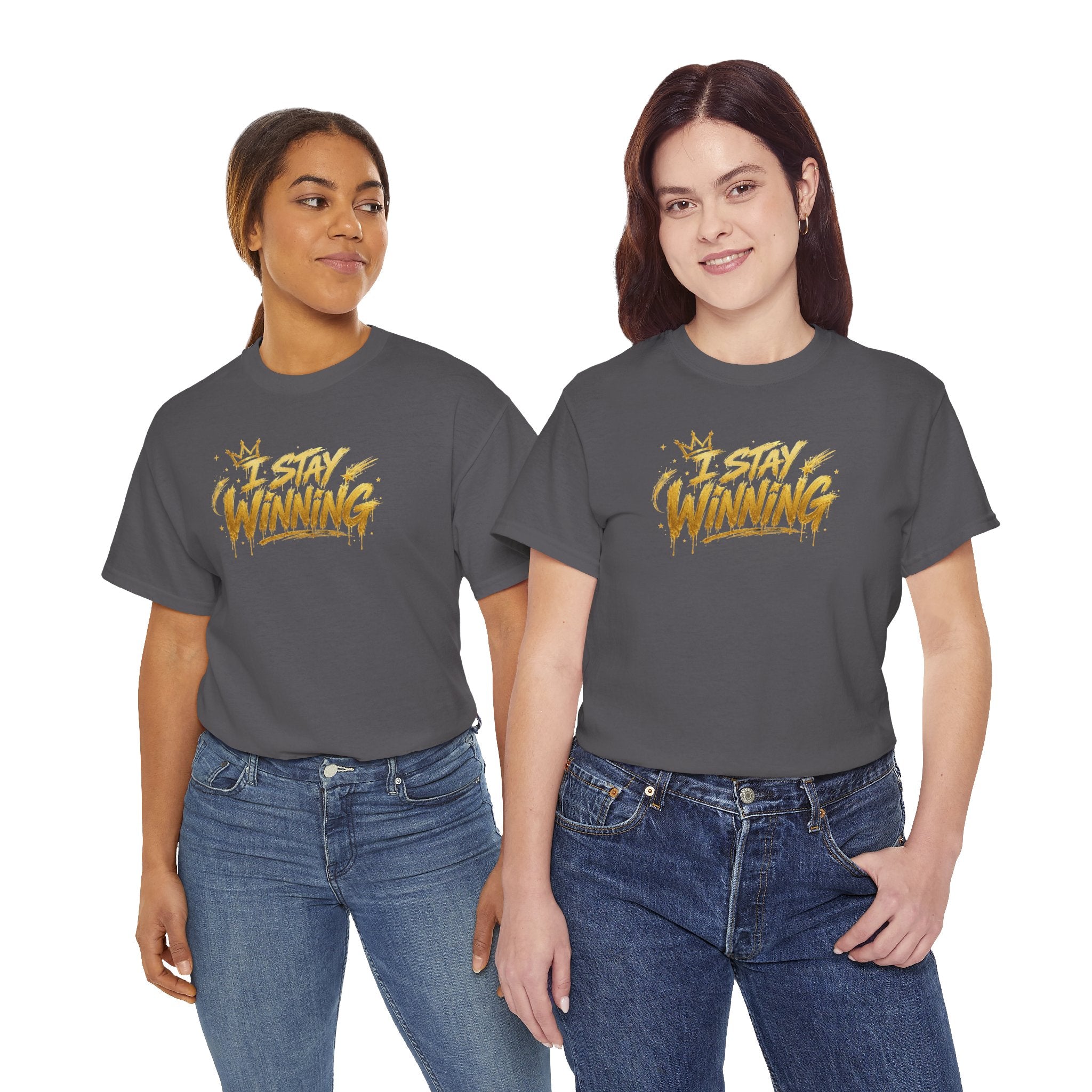 I Stay Winning T‑Shirt — Motivational Gold Script Tee