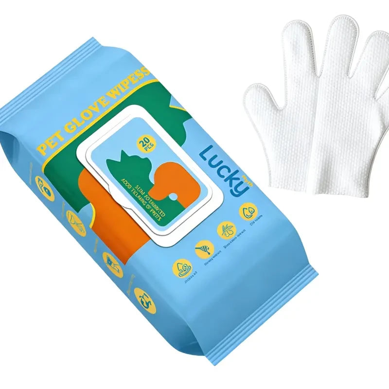Luckymyth No Rinse Pet Bathing Mitts