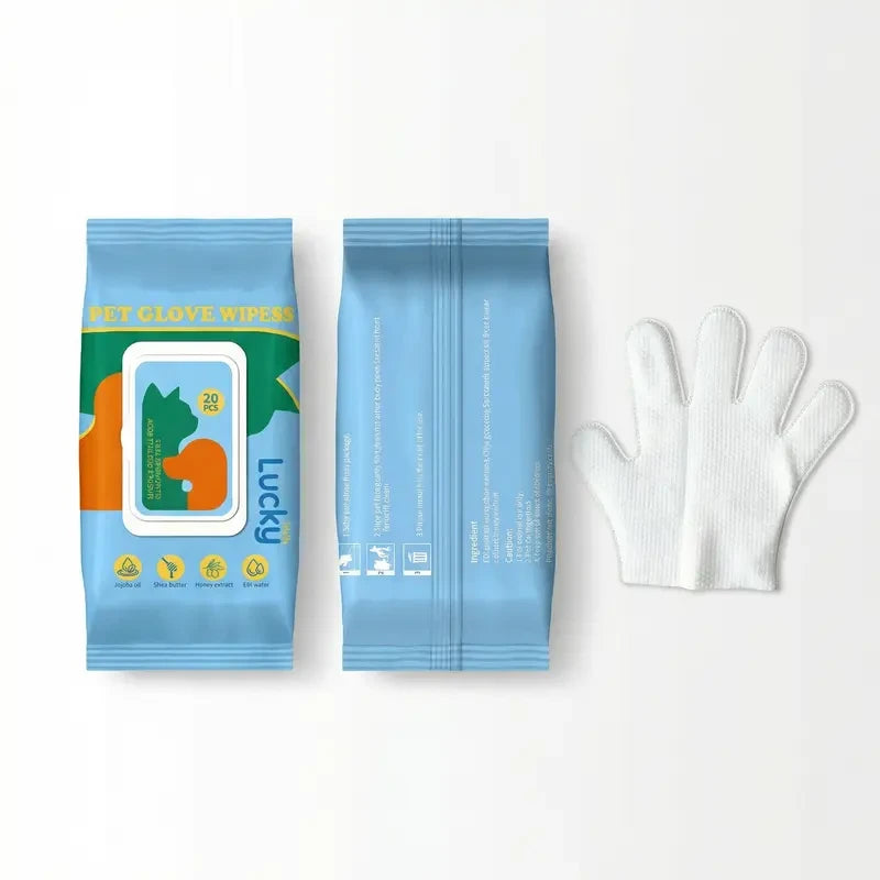 Luckymyth No Rinse Pet Bathing Mitts