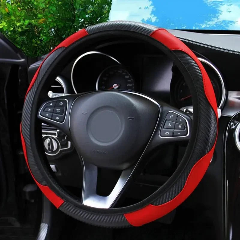 Non-Slip PU Leather Steering Wheel Cover