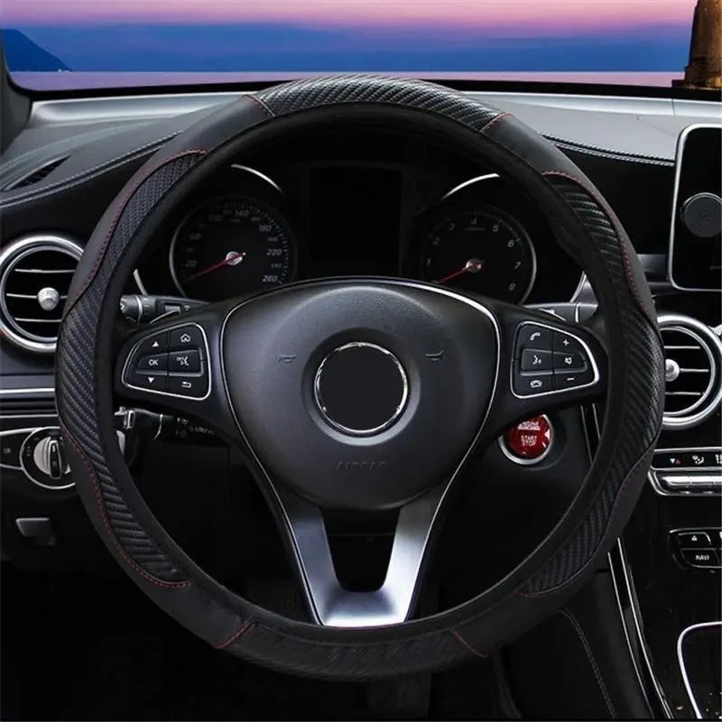 Non-Slip PU Leather Steering Wheel Cover