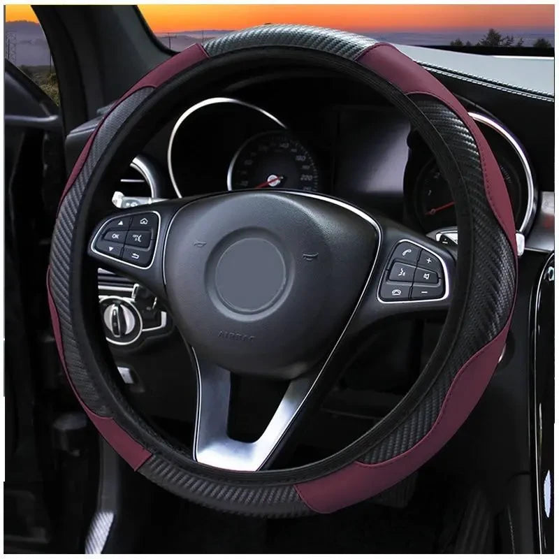 Non-Slip PU Leather Steering Wheel Cover