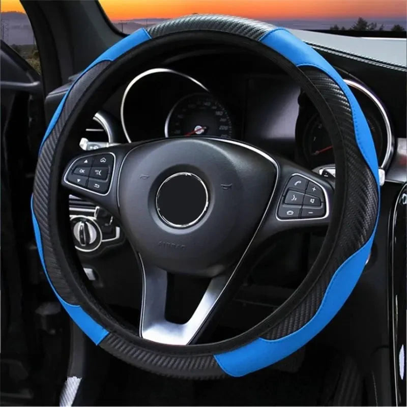 Non-Slip PU Leather Steering Wheel Cover