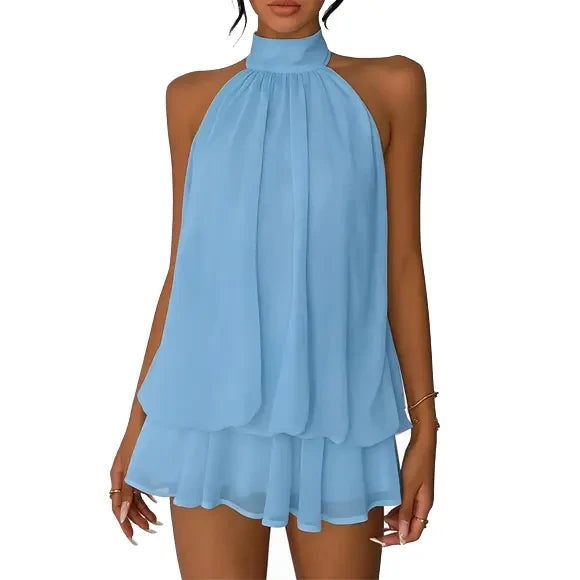 Minimalist Open-Back Halter Dress