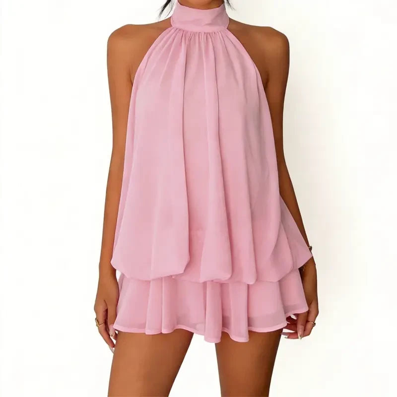 Minimalist Open-Back Halter Dress
