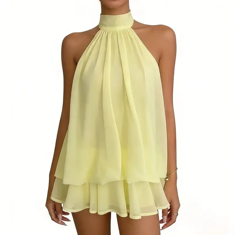 Minimalist Open-Back Halter Dress