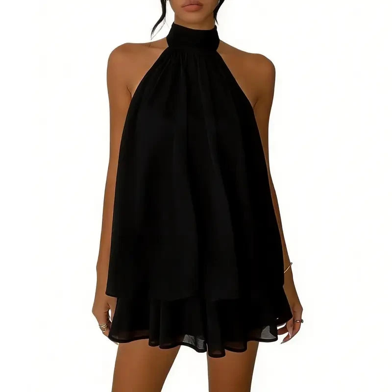 Minimalist Open-Back Halter Dress