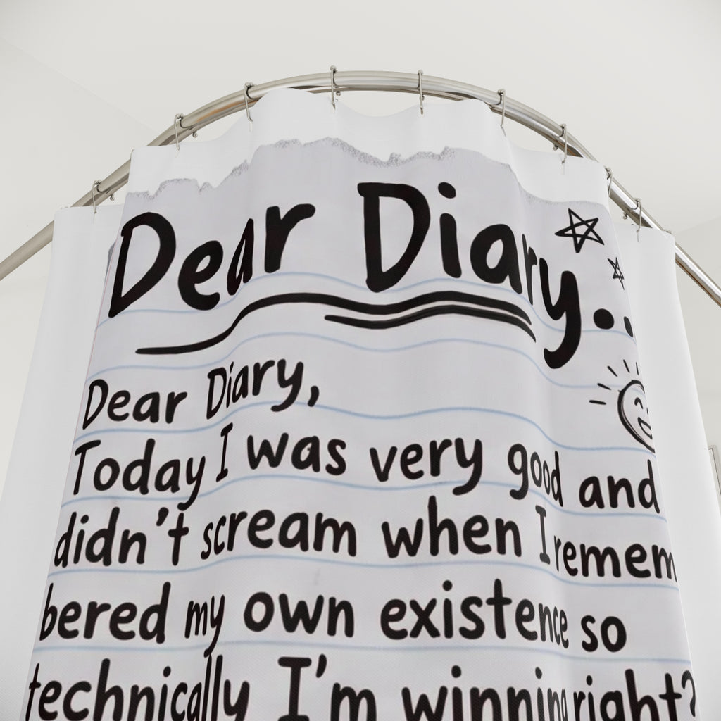 Diary Shower Curtain — Funny 'Dear Diary' Notebook Note Bathroom Curtain