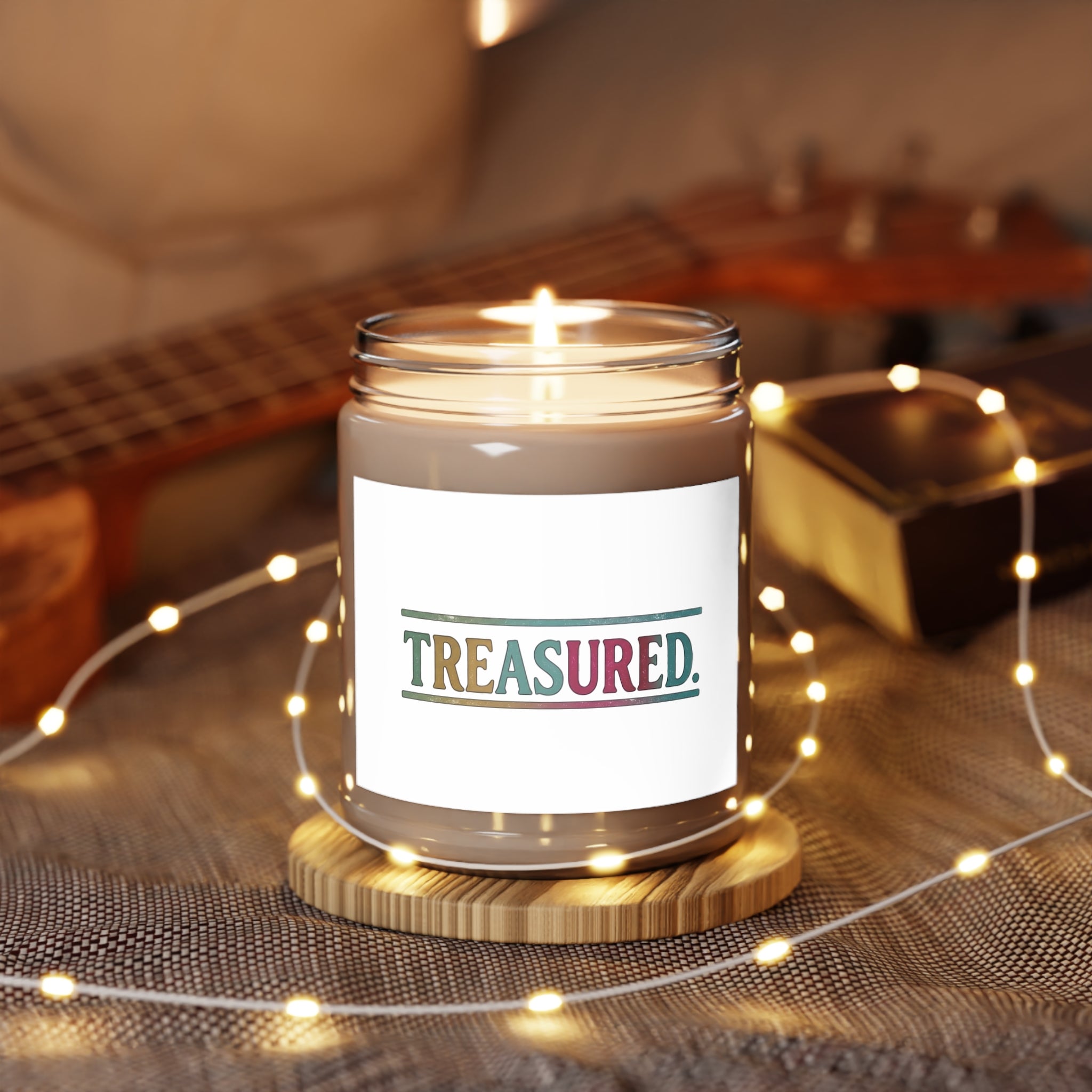 Treasured Scented Soy Candle – 9oz Jar with White Lid