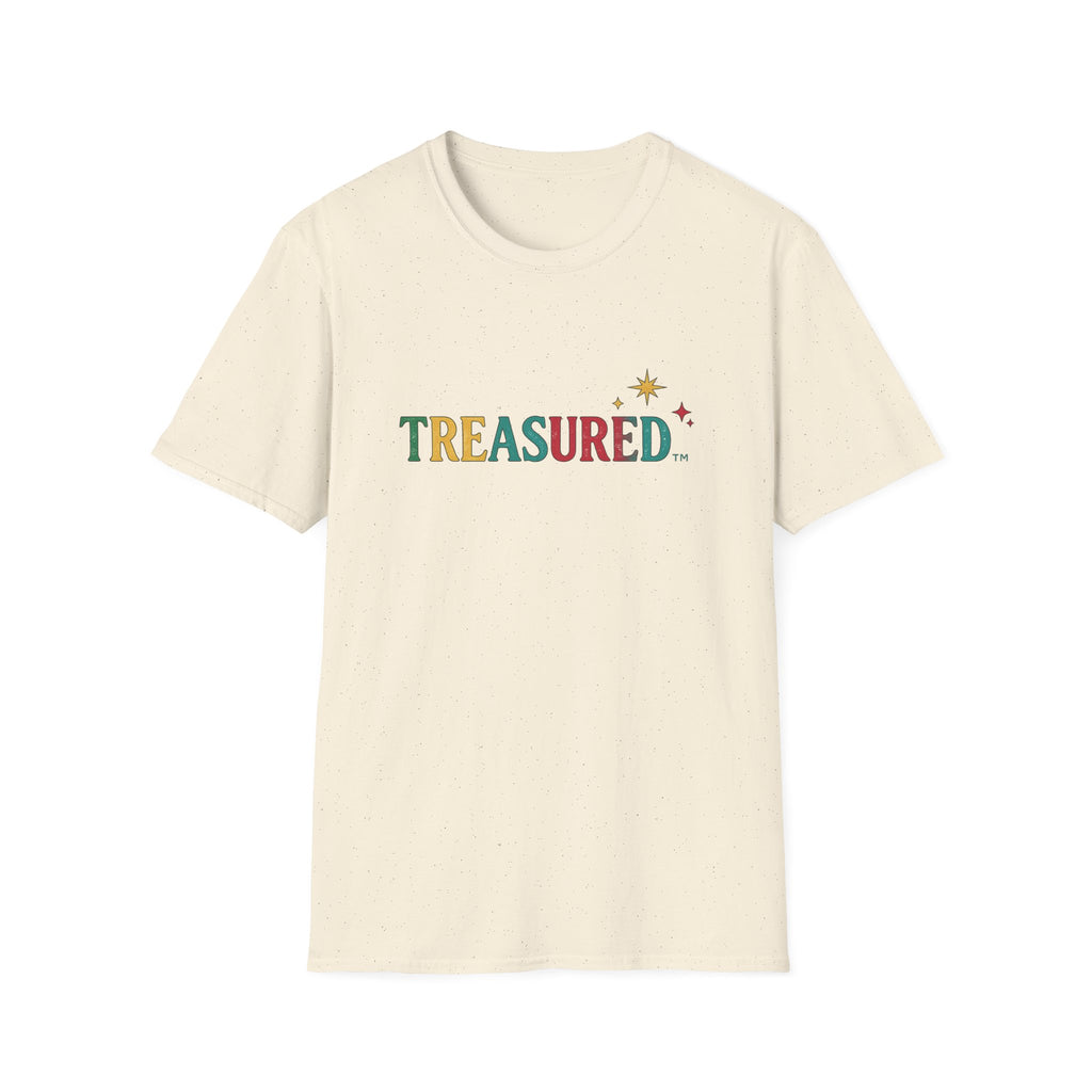 Treasured Graphic T-Shirt — Colorful Retro Lettering with Star Accent