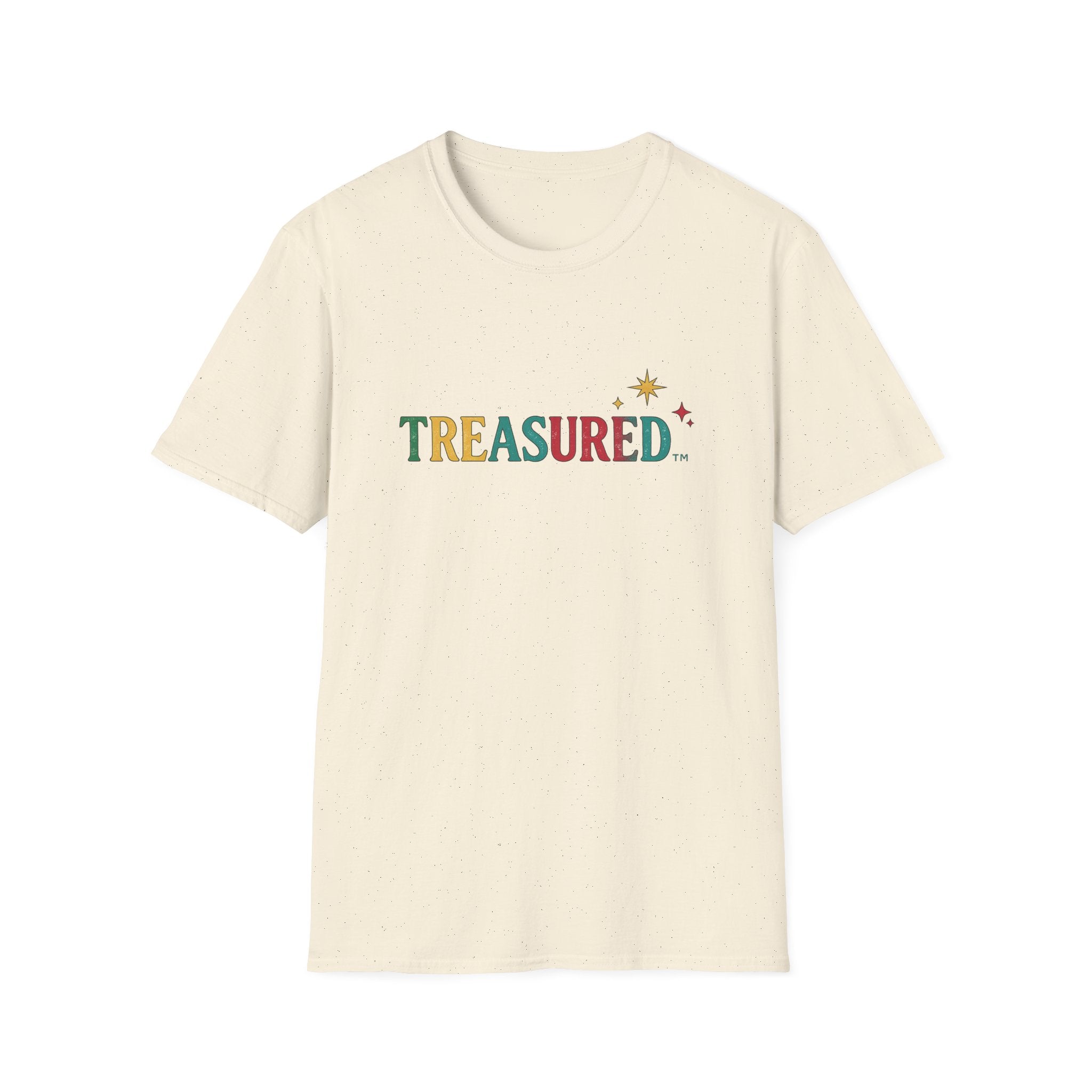 Treasured Graphic T-Shirt — Colorful Retro Lettering with Star Accent