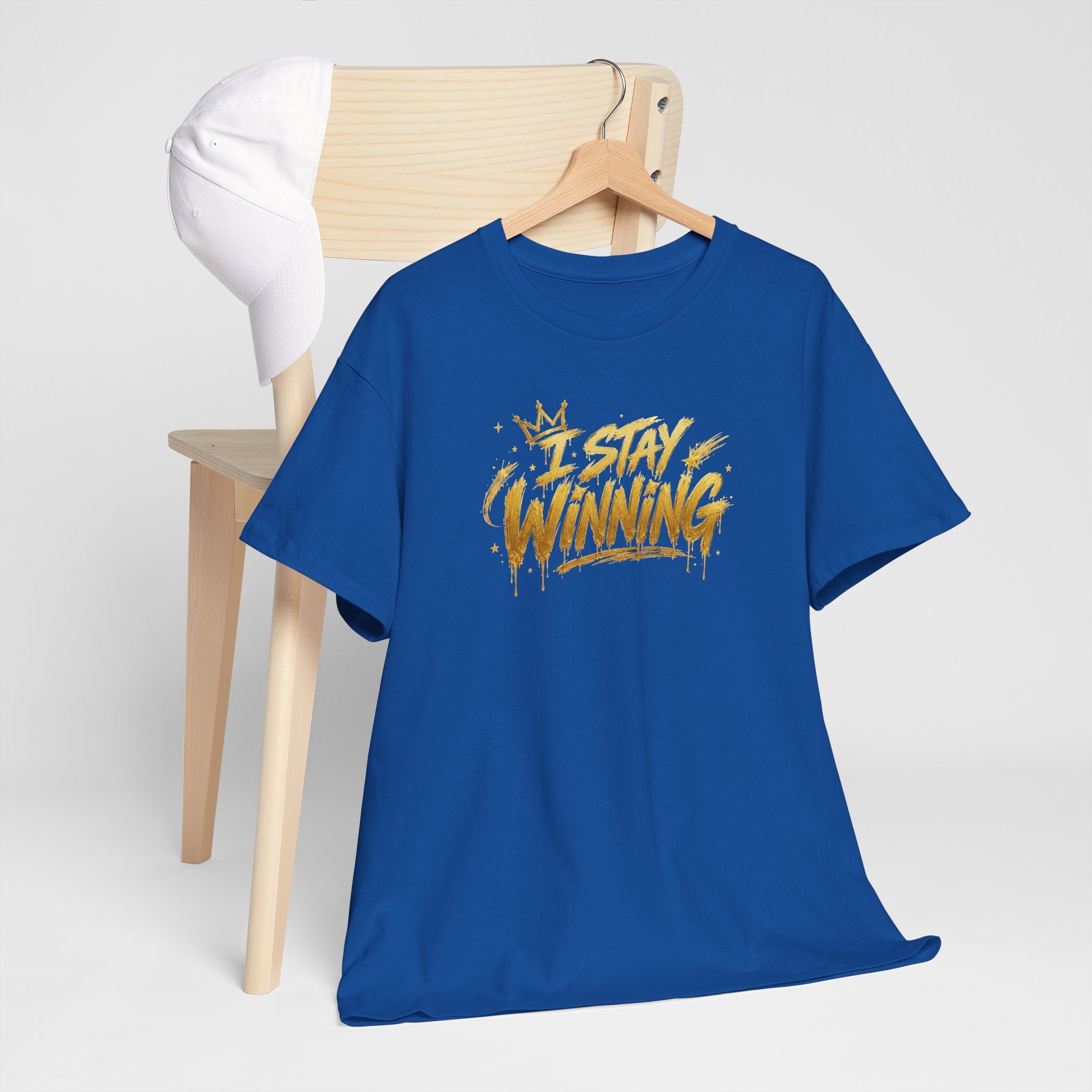 I Stay Winning T‑Shirt — Motivational Gold Script Tee