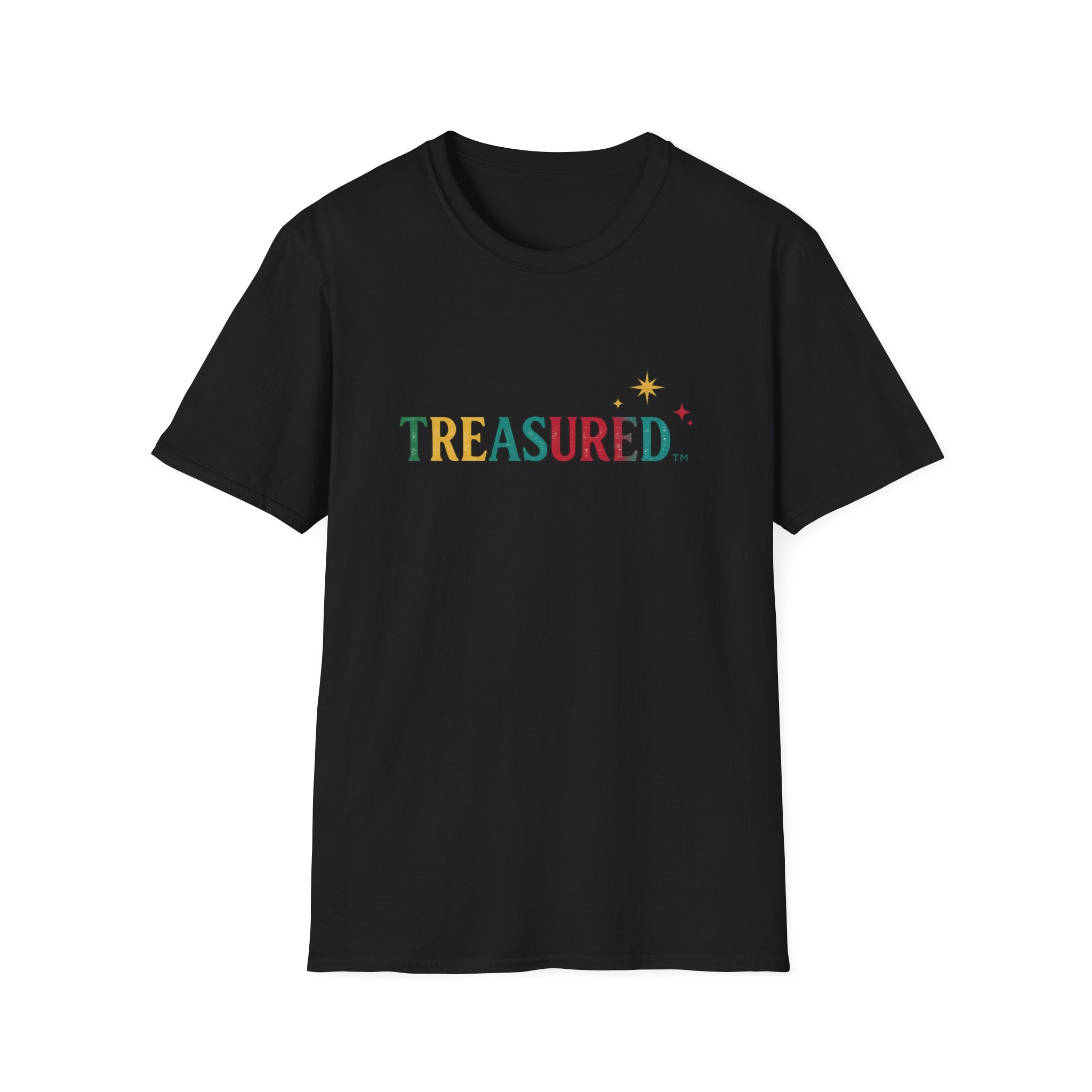 Treasured Graphic T-Shirt — Colorful Retro Lettering with Star Accent
