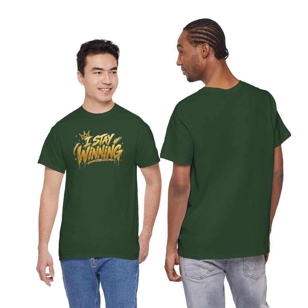 I Stay Winning T‑Shirt — Motivational Gold Script Tee
