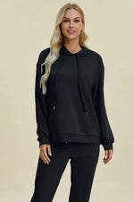 Basic Bae Full Size Air Scuba Drawstring Long Sleeve Hoodie with Kangaroo Pocket thumbnail 5