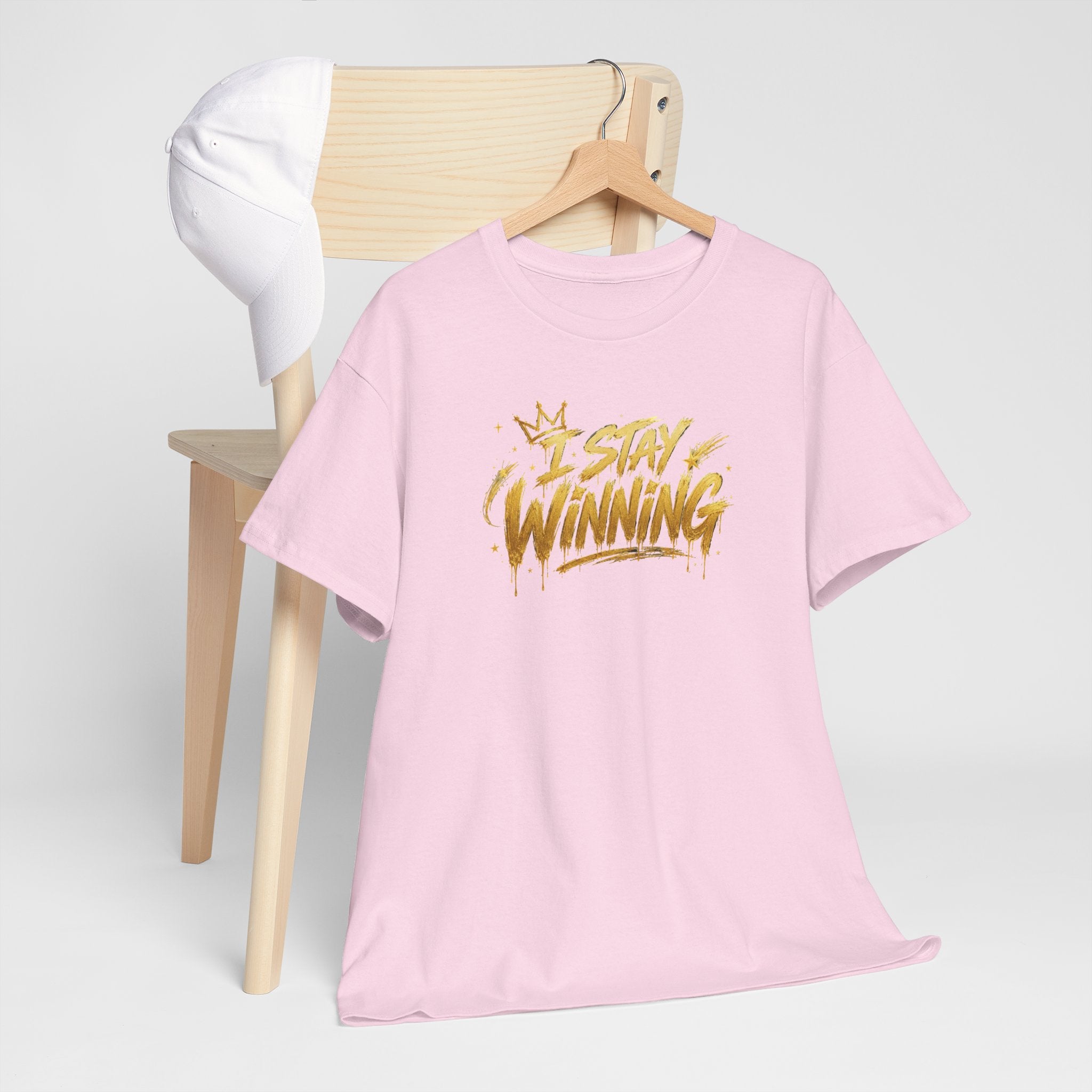 I Stay Winning T‑Shirt — Motivational Gold Script Tee