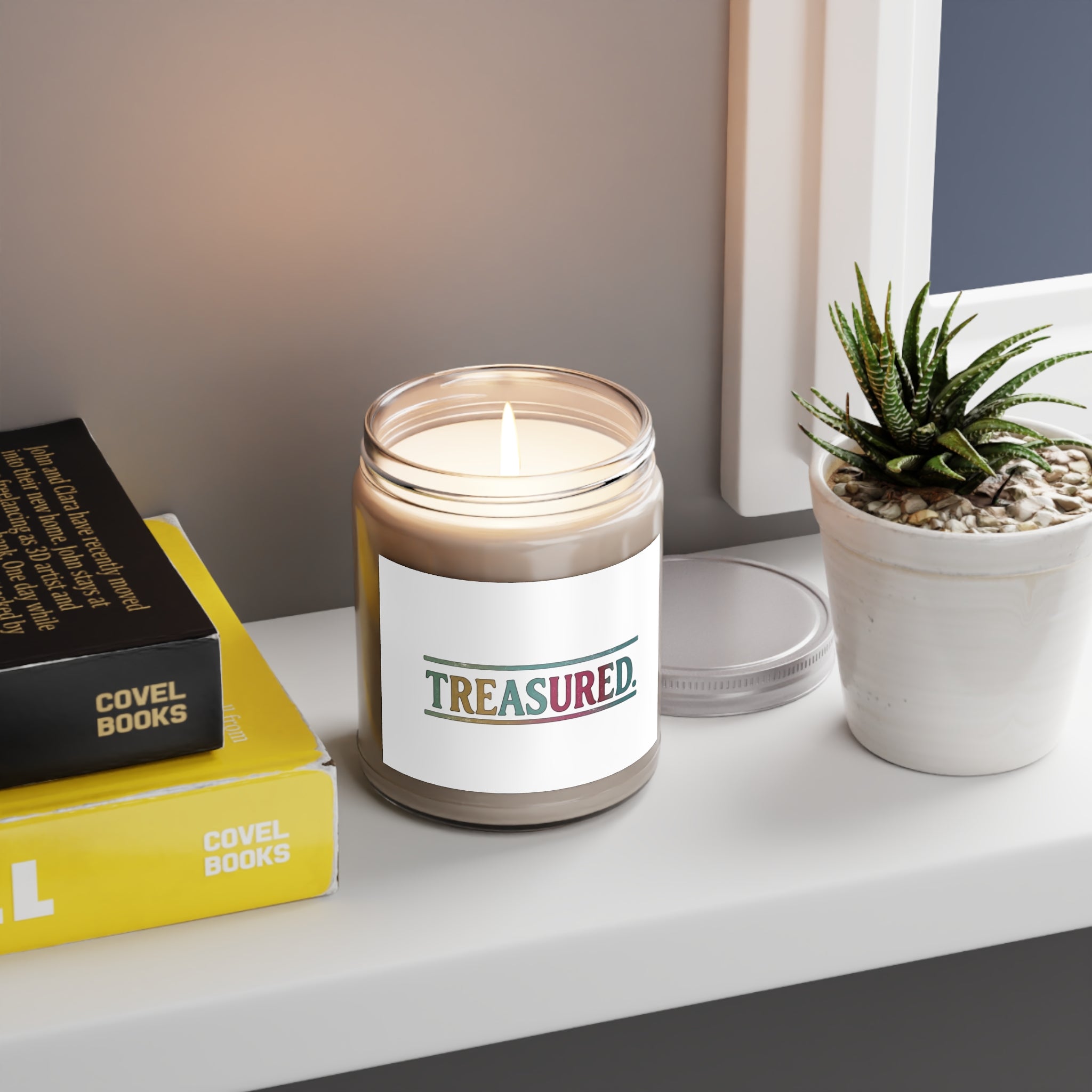 Treasured Scented Soy Candle – 9oz Jar with White Lid