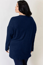 Basic Bae Full Size Ribbed Half Button Long Sleeve High-Low T-Shirt thumbnail 34