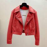 Women's Cropped PU Leather Jacket thumbnail 12