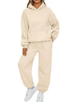 Full Size Kangaroo Pocket Hoodie and Joggers Set Plus Size thumbnail 9