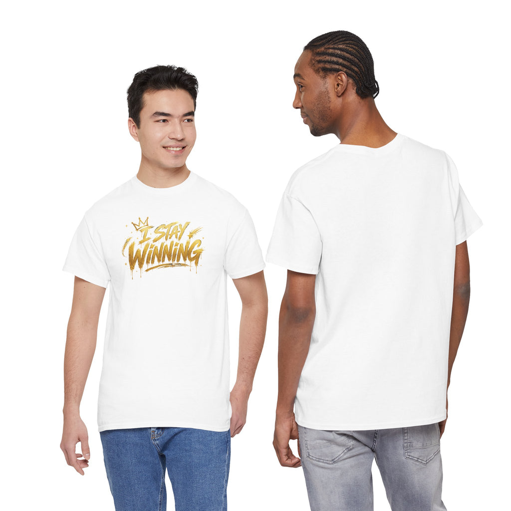 I Stay Winning T‑Shirt — Motivational Gold Script Tee