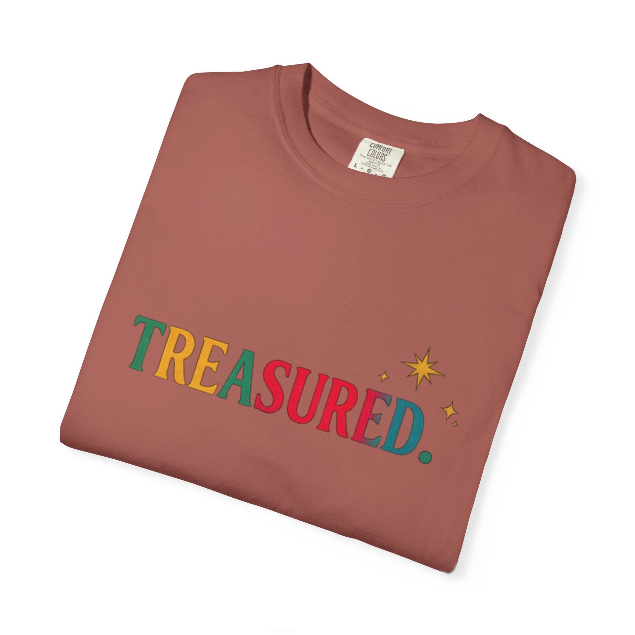 Treasured T-Shirt — Colorful Retro Text Graphic Tee