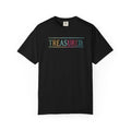 Treasured Garment-Dyed T-Shirt — Retro Color Block "TREASURED." Tee