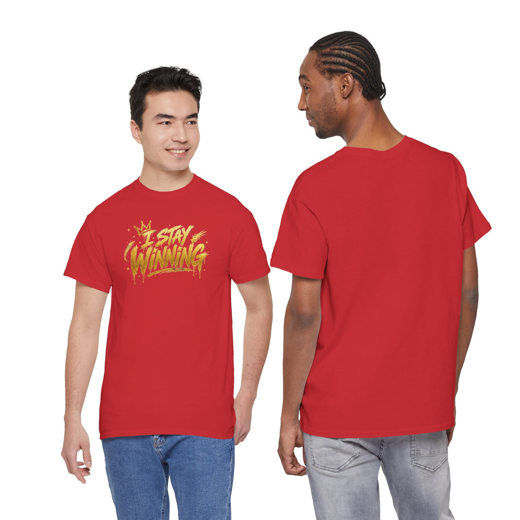 I Stay Winning T‑Shirt — Motivational Gold Script Tee