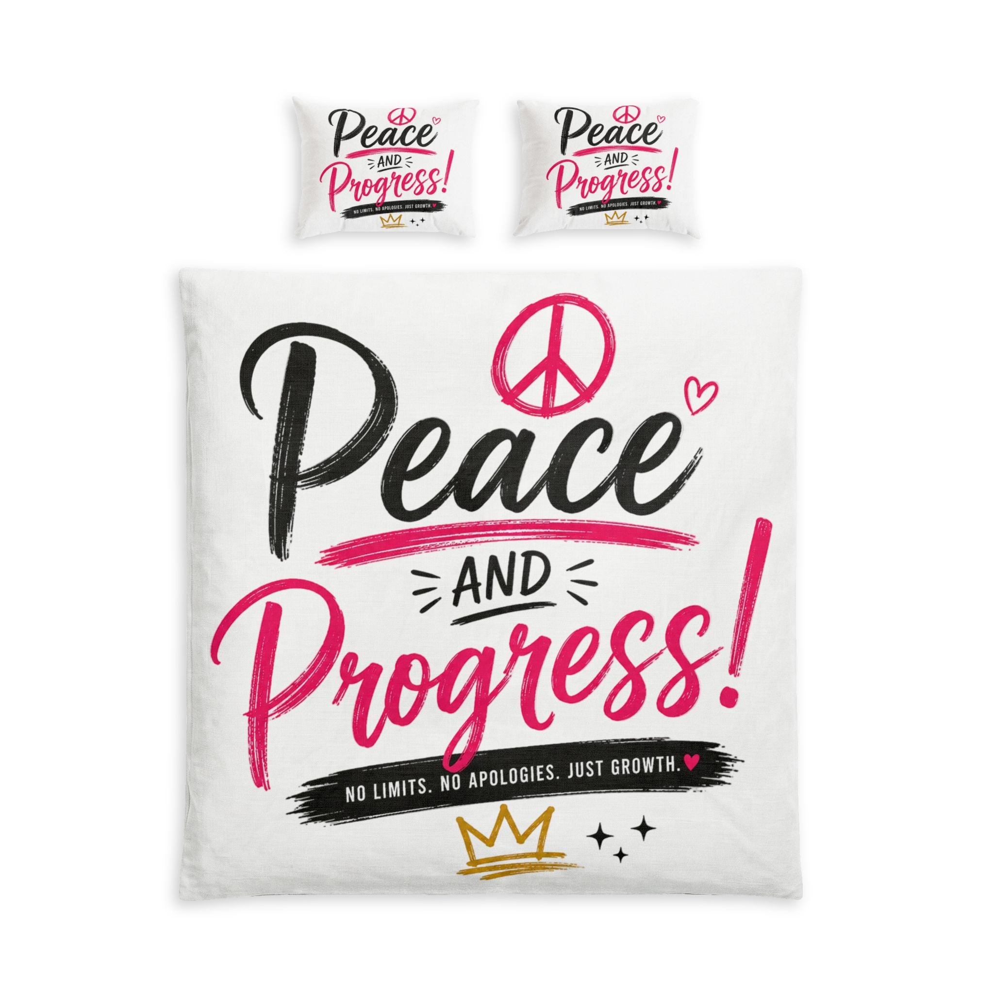 Duvet Cover - "Peace and Progress!" Cotton Bedding Set