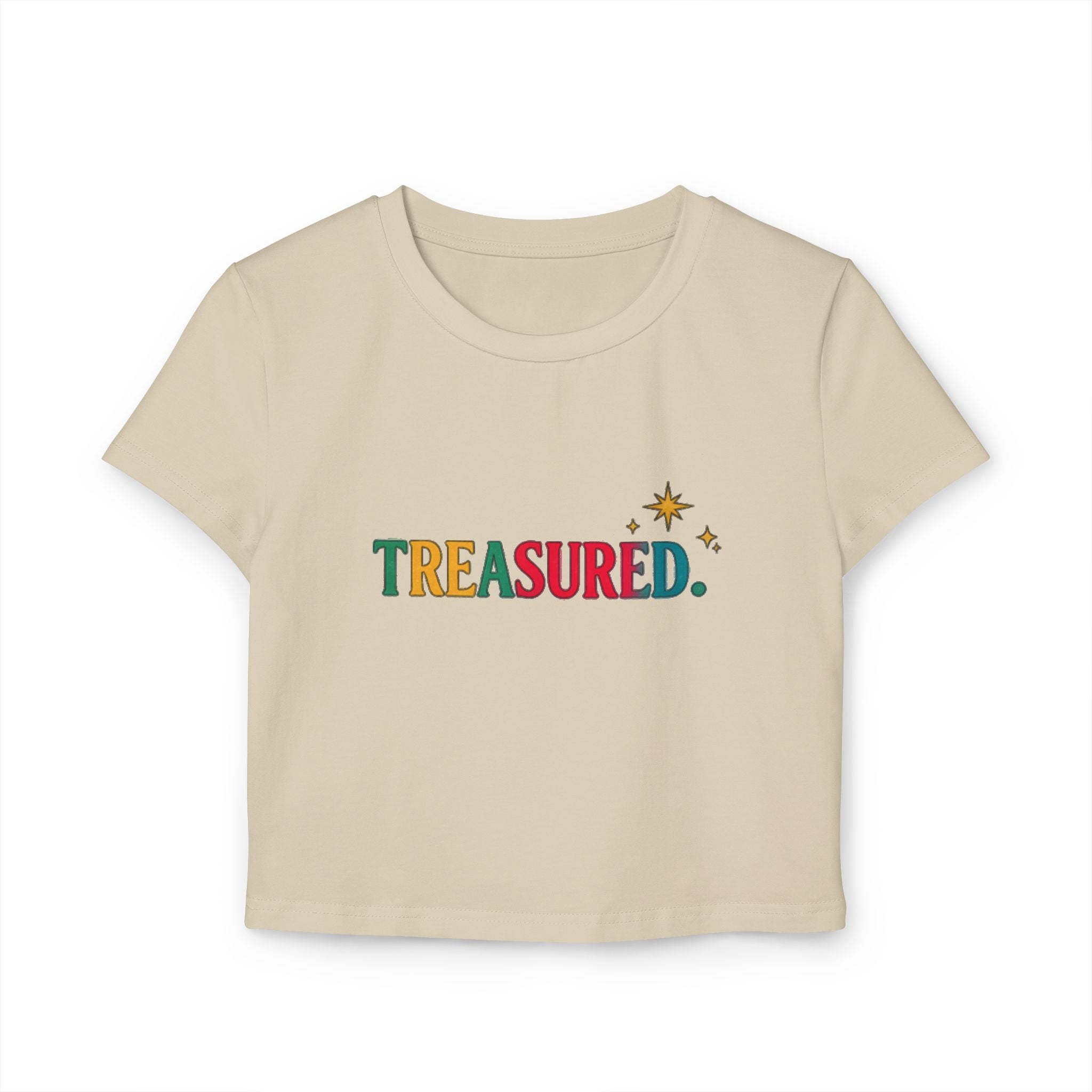 Treasured Crop Tee — Retro Color Block Women's Baby Tee