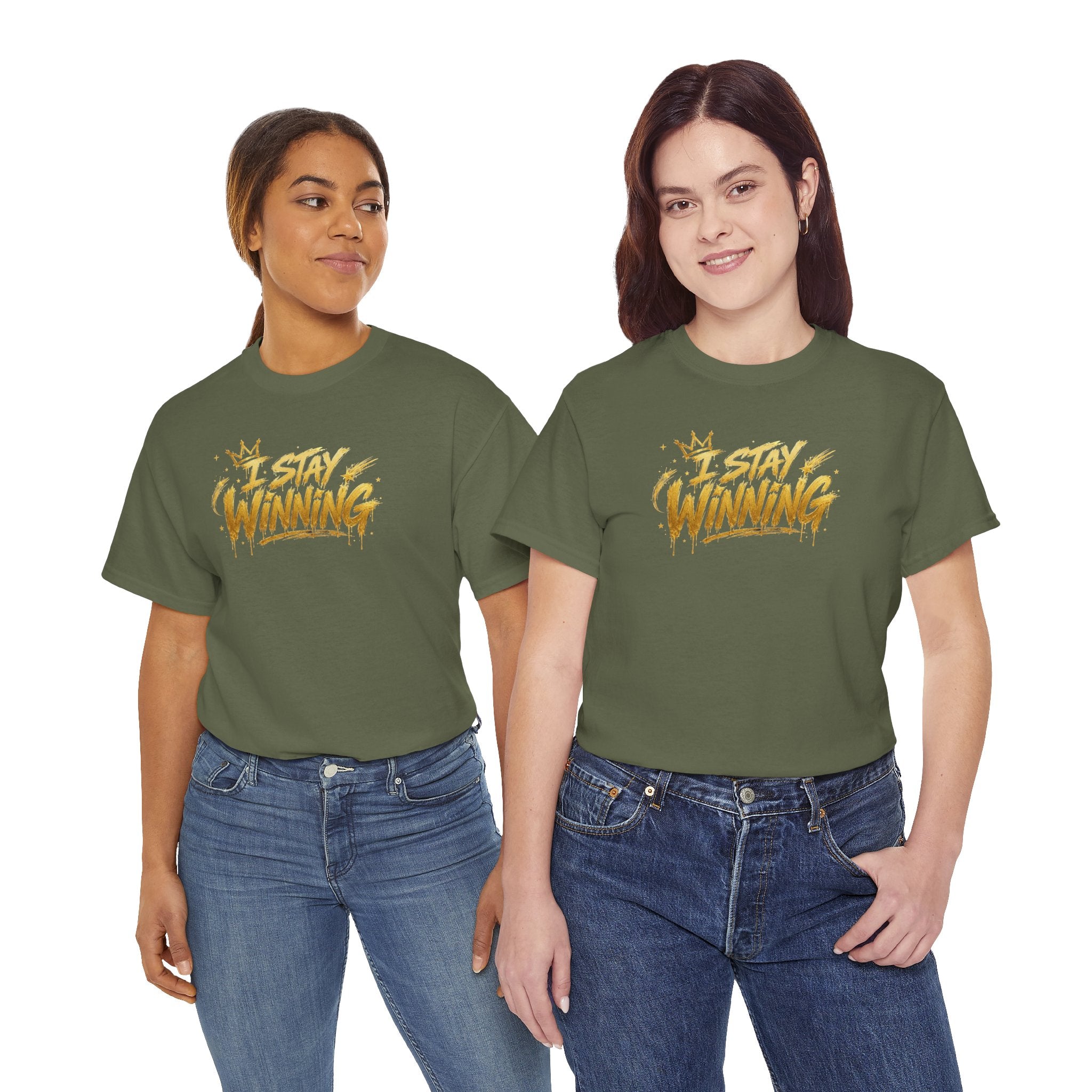 I Stay Winning T‑Shirt — Motivational Gold Script Tee