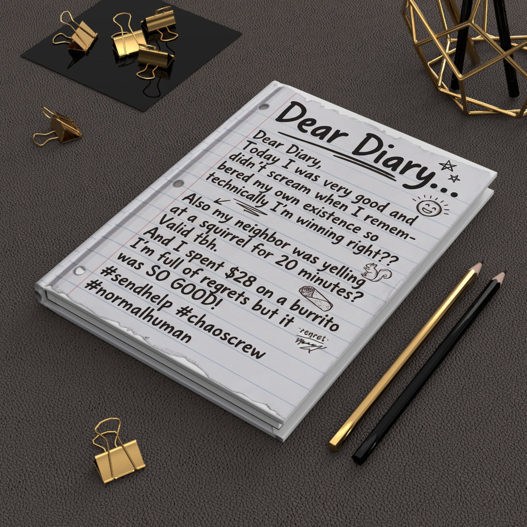 Dear Diary Funny Journal — Humorous Hardcover Notebook for Teens & Young Adults