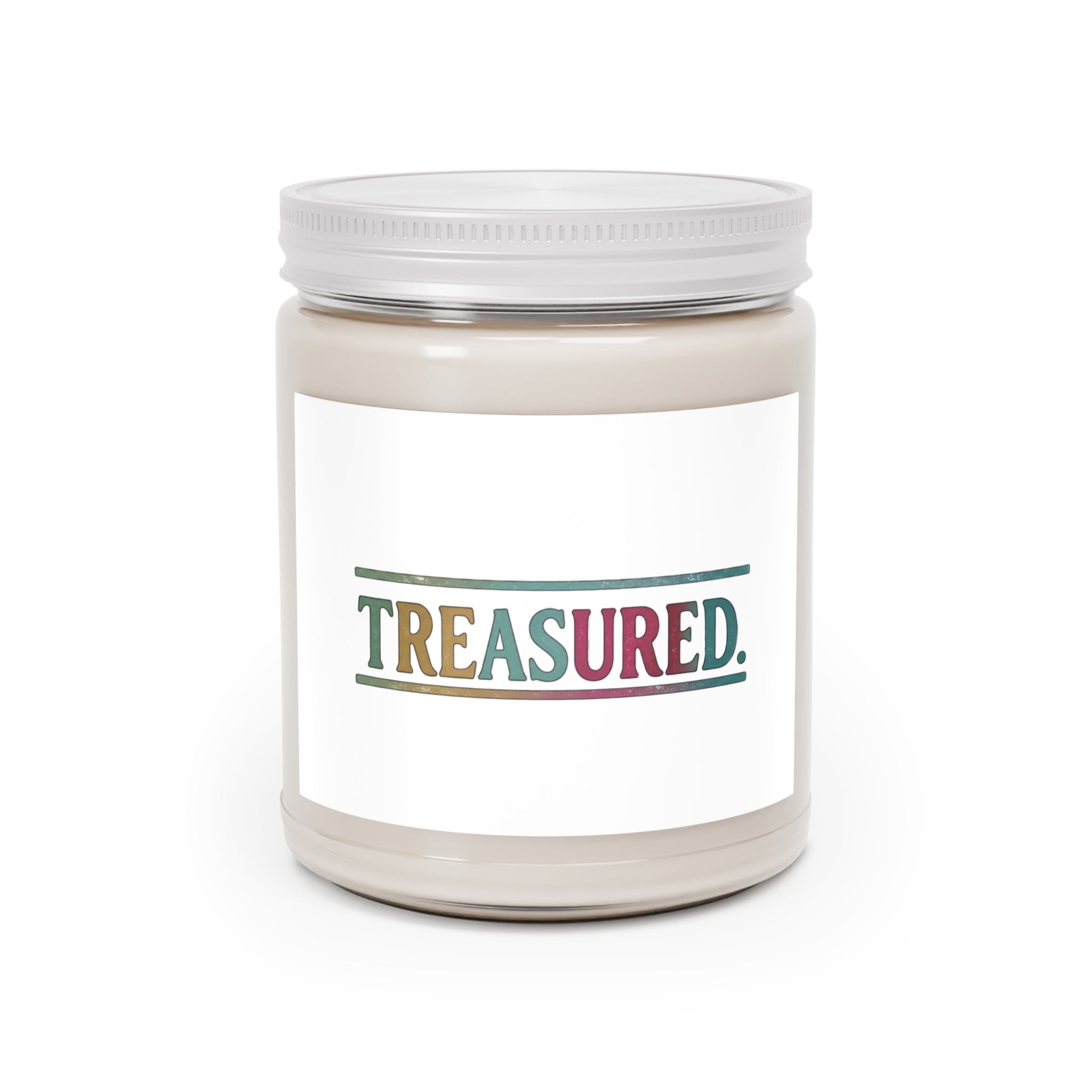 Treasured Scented Soy Candle – 9oz Jar with White Lid