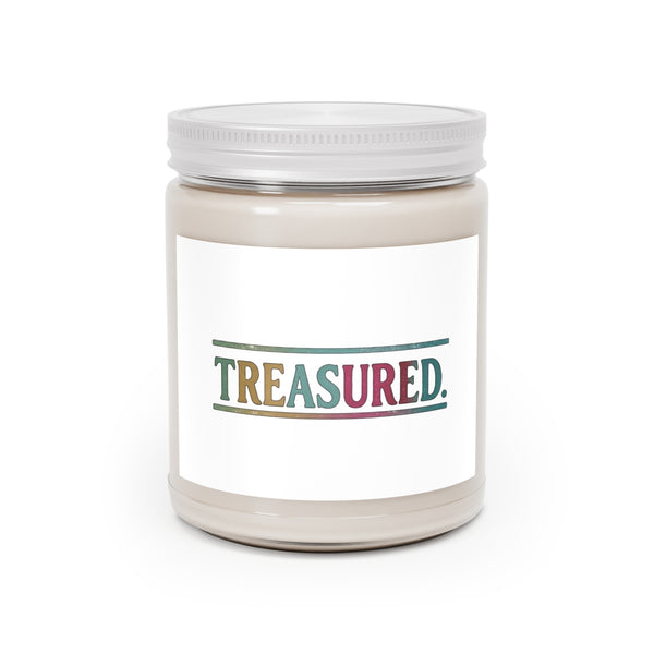 Treasured Scented Soy Candle – 9oz Jar with White Lid