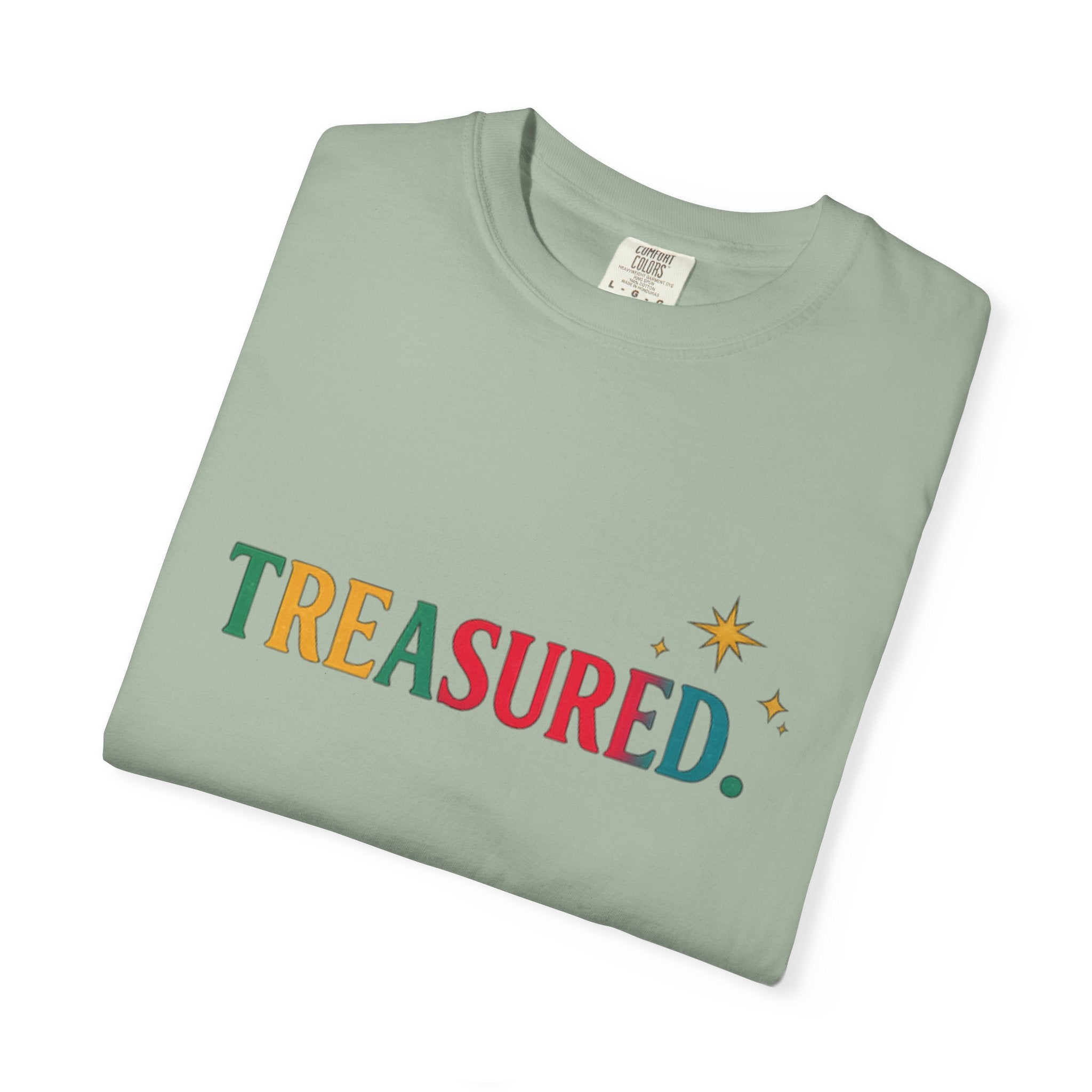 Treasured T-Shirt — Colorful Retro Text Graphic Tee